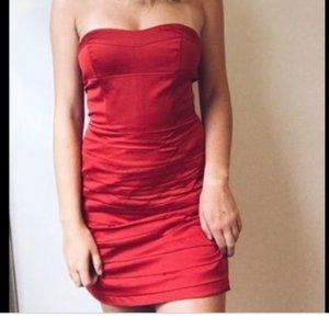 Red Strapless dress size 4 Express